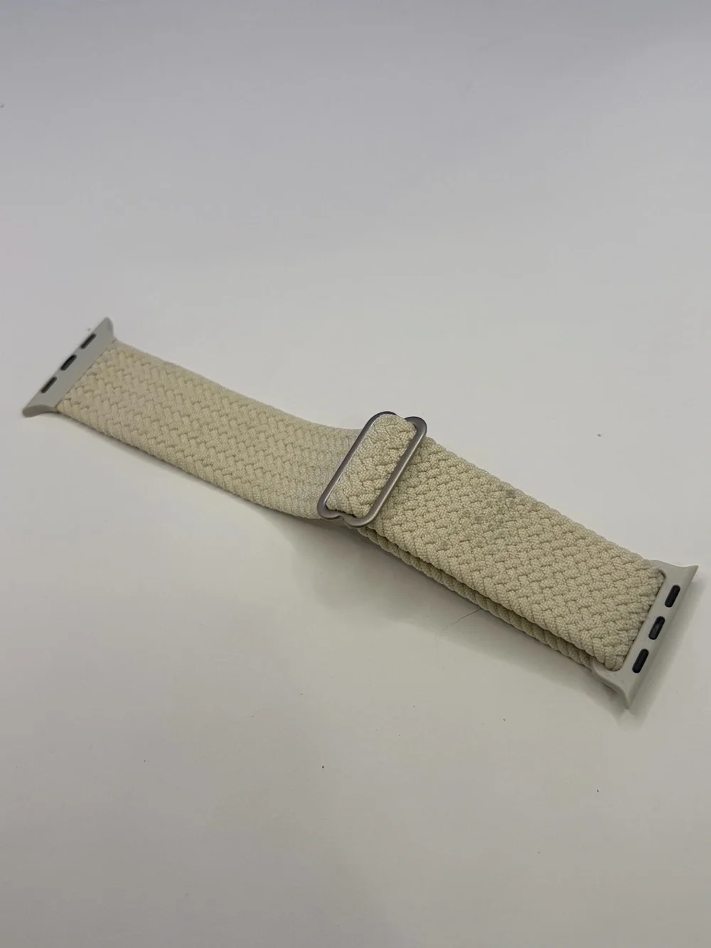 Woven Nylon Apple Watch Band in Beige Compatible with SE Series 2nd Gen 40mm